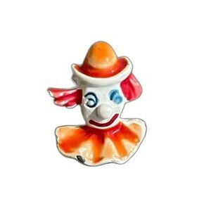 CLOWN Single stud earring vtg vintage 80s colorful eighties post pierced ears